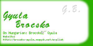 gyula brocsko business card